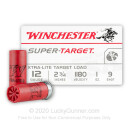 12 Gauge Ammo - 2-3/4" Lead Shot Target shells - Winchester Super Target - 250 Rounds
