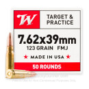 Bulk 7.62x39 Ammo For Sale - 123 Grain FMJ Ammunition in Stock by Winchester Lake City - 500 Rounds
