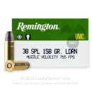 38 Special - 158 Grain LRN - Remington UMC - 50 Rounds