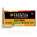 Bulk 223 Rem Ammo For Sale - 69 Grain HPBT MatchKing Ammunition in Stock by Federal Tactical TRU - 500 Rounds