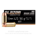 Cheap 10mm Auto Ammo For Sale - 180 Grain FMJ Ammunition in Stock by Blazer Brass - 50 Rounds