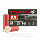 Cheap 12 Gauge Ammo For Sale - 2 3/4" 1 1/8 oz. #8 Shot Ammunition in Stock by Winchester AA - 25 Rounds