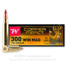 Premium 300 Winchester Magnum Ammo For Sale - 150 Grain Copper Extreme Point Ammunition in Stock by Winchester Copper Impact - 20 Rounds