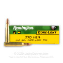 Cheap 270 Win Ammo In Stock  - 100 gr Remington PSP Ammunition For Sale Online - 20 rounds