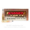 Premium 300 AAC Blackout Ammo For Sale - 110 Grain TAC-TX FB Ammunition in Stock by Barnes VOR-TX - 20 Rounds