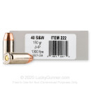 Premium 40 S&W Ammo For Sale - 150 Grain JHP Ammunition in Stock by Underwood - 20 Rounds