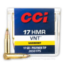 Premium 17 HMR Ammo For Sale - 17 Grain VNT Ammunition in Stock by CCI - 50 Rounds