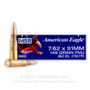 Cheap Mil Spec ammo in Stock - 308 149 grain full metal jacket ammo by Federal - 20 rounds