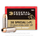38 Special +P Ammo For Sale - 129 gr Hydra-Shok JHP Federal Ammo Online