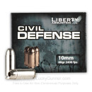 Premium 10mm Auto Ammo For Sale - 60 Grain JHP Ammunition in Stock by Liberty Ammunition Civil Defense - 20 Rounds