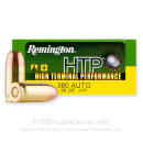 Premium 380 Auto Ammo For Sale - 88 Grain JHP Ammunition in Stock by Remington HTP - 20 Rounds