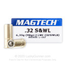 32 S&W Long Ammo For Sale - 98 gr Lead Wadcutter Magtech 32 S&W Long Ammunition For Sale - 50 Rounds