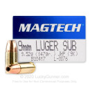Cheap 9mm Luger Subsonic JHP Ammo For Sale - 147 gr JHP - Magtech Ammunition In Stock - 50 Rounds