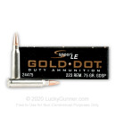 223 Rem Self-Defense Ammo For Sale - 75 Grain SP Ammunition in Stock by Speer Gold Dot - 20 Rounds