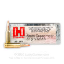 Premium 6mm Creedmoor Ammo For Sale - 87 Grain V-MAX Ammunition in Stock by Hornady Varmint Express - 20 Rounds