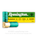 Bulk 12 ga Ammo For Sale - 2-3/4" 000 Buck Ammunition by Remington - 250 Rounds