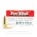 Premium 38 Super +P Ammo For Sale - 100 Grain Pow’RBall Ammunition in Stock by Corbon - 20 Rounds