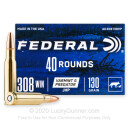 Cheap 308 Ammo For Sale - 130 Grain JHP Ammunition in Stock by Federal American Eagle Varmint & Predator - 40 Rounds