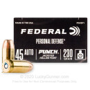 Premium 45 ACP Ammo For Sale - 230 Grain JHP Ammunition in Stock by Federal Punch - 20 Rounds