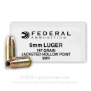 Defensive 9mm Ammo For Sale - 147 gr JHP - Federal 9MS Ammunition In Stock