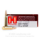 Bulk 223 Remington Ammo - 75 gr HPBT Superformance Match by Hornady - 200 Rounds