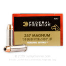 Premium 357 Magnum Personal Defense Ammo For Sale - 158 gr Hydra-Shok JHP Federal Ammo Online - 20 Rounds