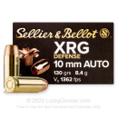 Premium 10mm Auto Ammo For Sale - 130 Grain SCHP Ammunition in Stock by Sellier & Bellot XRG Defense - 25 Rounds