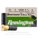 Premium 12 Gauge Ammo For Sale - 3” 1-1/4oz. #4 Steel Shot Ammunition in Stock by Remington Sportsman Hi-Speed Steel - 25 Rounds