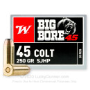Premium 45 Long Colt Ammo For Sale - 250 Grain SJHP Ammunition in Stock by Winchester Big Bore - 20 Rounds
