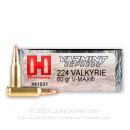 Premium 224 Valkyrie Ammo For Sale - 60 Grain V-MAX Ammunition in Stock by Hornady Varmint Express - 200 Rounds