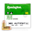 380 Auto Defense Ammo In Stock - 88 gr JHP - 380 ACP Ammunition by Remington UMC- 600 Rounds