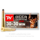 Cheap 30-30 Win Ammo For Sale - Polymer TIpped 150 Grain Ammunition in Stock by Winchester Deer Season - 20 Rounds