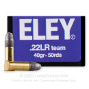 Premium 22 LR Ammo For Sale - 40 Grain LFN Ammunition in Stock by Eley Team - 50 Rounds