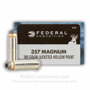 Cheap 357 Magnum Federal Power-Shok Ammo For Sale - 180 gr JHP Federal Ammo Online - 20 Rounds