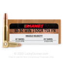 30-30 Winchester - 150 gr Lead Free TSX Hollow Point Barnes VOR-TX Ammunition - Barnes - 20 Rounds