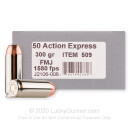 Bulk 50 Action Express Ammo For Sale - 300 Grain FMJ Ammunition in Stock by Underwood - 200 Rounds