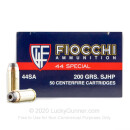 Bulk 44 Special - 200 gr SJHP - Fiocchi Ammunition - 500 Rounds