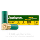 Bulk 12 ga Ammo For Sale - 3" 7/8 oz. High Velocity Rifled Slug Ammunition by Remington - 250 Rounds