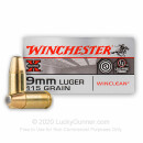 9mm Ammo - 115 gr FMJ - Winclean Ammunition - 50 Rounds