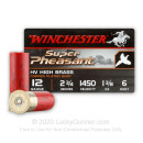 Premium 12 Gauge Ammo For Sale - 2-3/4" 1-3/8 oz #6 Shot Ammunition in Stock by Winchester Super Pheasant - 25 Rounds