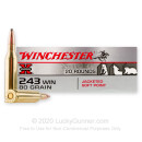 Bulk 243 Ammo For Sale - 80 Grain JSP Ammunition in Stock by Winchester Super-X - 200 Rounds