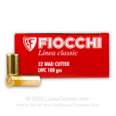 32 S&W Long Ammo For Sale - 100 gr Lead Wadcutter - 32 S&W Long Ammunition by Fiocchi For Sale - 50 Rounds