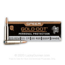 Premium 223 Rem Ammo For Sale - 55 Grain SP Ammunition in Stock by Speer Gold Dot - 20 Rounds