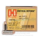 Cheap 44 S&W Special Concealed Carry Ammo - 165 gr JHP Critical Duty - Hornady Ammunition - 20 Rounds