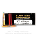 Premium 300 AAC Blackout Ammo For Sale - 125 Grain Sierra TMK Ammunition in Stock by Black Hills - 20 Rounds