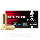 Cheap 38 Special Ammo For Sale - 148 gr LWC Fiocchi Ammunition In Stock - 50 Rounds