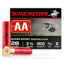 Cheap 28 Gauge Ammo For Sale - 2-3/4” 3/4oz. #8 Shot Ammunition in Stock by Winchester AA - 25 Rounds