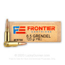 Premium 6.5 Grendel Ammo For Sale - 123 Grain FMJ Ammunition in Stock by Hornady Frontier - 20 Rounds