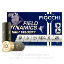 Premium 12 Gauge Ammo For Sale - 3” 1-3/4oz. #5 Shot Ammunition in Stock by Fiocchi High Velocity - 25 Rounds