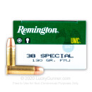 38 Special Ammo For Sale - 130 gr MC - Remington UMC Ammunition - 50 Rounds